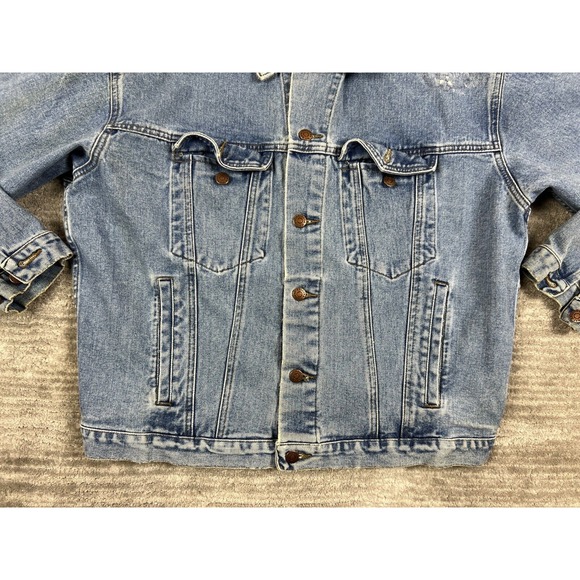 Vintage Arizona Jean Jacket Womens Small Blue Denim Button Up Cotton Trucker - Picture 3 of 15